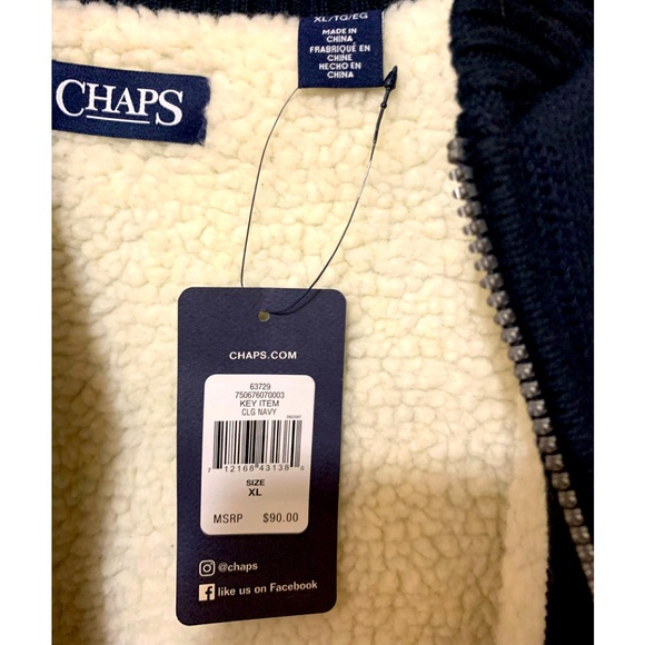 Chaps Mens zip up sweater - Picture 3 of 5